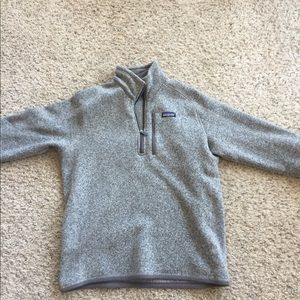 Gray Patagonia quarter zip sweatshirt
